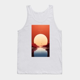 an abstract print of a sunset in space Tank Top